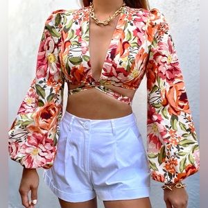 New SEVEN WONDERS “Madeira” Wrap Top from Runaway The Label Floral Co-Ord Set